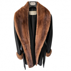 Sprung Frères Mink fur-collared and cuffs coat from Paris 