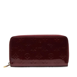 Louis Vuitton B Louis Vuitton Red Bordeaux Vernis Leather Leather Monogram Vernis Zippy Wallet France