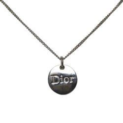 Christian Dior B Dior Silver Brass Metal Silver Tone Necklace Italy