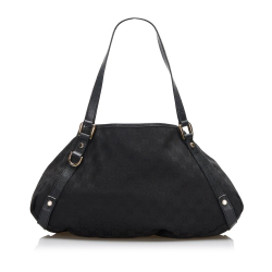 Gucci B Gucci Black Canvas Fabric GG Abbey D-Ring Shoulder Bag Italy