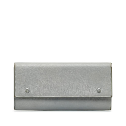 Celine B Celine Gray Calf Leather Continental Wallet Italy