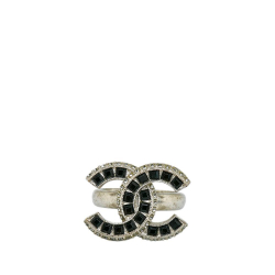 Chanel B Chanel Silver Brass Metal CC Ring France