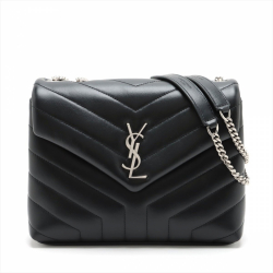 Saint Laurent Loulou Small Leather Chain Bag Black