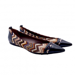 Missoni ballerinas with signature pattern in brown and black