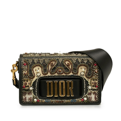 Christian Dior B Dior Black Calf Leather Beaded JAdior Diorevolution Crossbody Italy