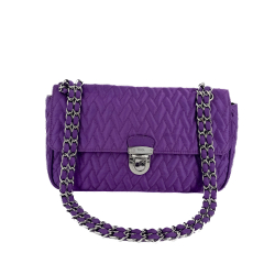 Prada Flap Pochette Cloth Bag Anemone Purple