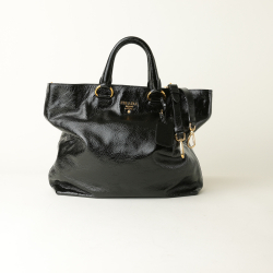 Prada Patent Vitello Daino Tote