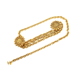 Chanel AB Chanel Gold Gold Plated Metal Double Sun CC Chain-Link Belt France