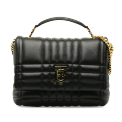 Burberry AB Burberry Black Calf Leather Quilted Lola Chain Satchel Italy