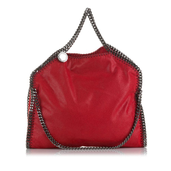 Stella McCartney AB Stella McCartney Red Polyester Fabric Falabella Fold Over Tote Italy