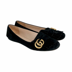 Gucci Marmont loafers in black suede with goldtone Gs