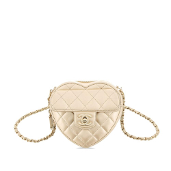 Chanel AB Chanel Gold Lambskin Leather Leather Mini CC in Love Heart Crossbody France