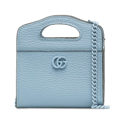 Gucci AB Gucci Blue Calf Leather GG Marmont Satchel Italy