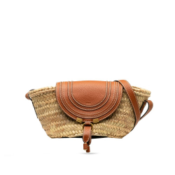 Chloé B Chloe Brown Beige Raffia Natural Material Marcie Basket Bag Morocco