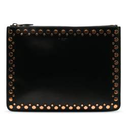 Givenchy B Givenchy Black Calf Leather Studded Clutch Bag Italy