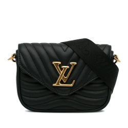 Louis Vuitton AB Louis Vuitton Black Calf Leather New Wave Multi Pochette France
