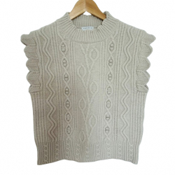 Sandro Sleeveless Fancy Knit Sweater
