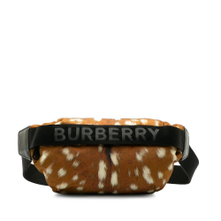 Burberry AB Burberry Brown Nylon Fabric Logo Printed Belt Bag Italy