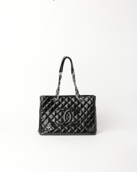 Chanel CC Patent Grand Shopping Tote Bag
