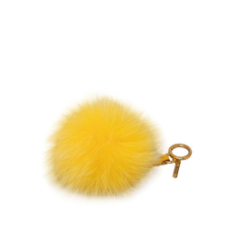 Fendi AB Fendi Yellow Fur Natural Material Pom-Pom Bag Charm Italy