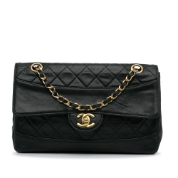 Chanel B Chanel Black Lambskin Leather Leather Quilted Lambskin Shoulder Bag France