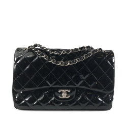 Chanel AB Chanel Black Patent Leather Leather Jumbo Classic Patent Double Flap Italy