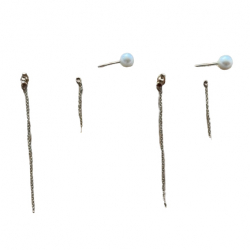 Saks Fifth Avenue Boucles d'oreilles or et perles en cascade