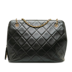 Chanel B Chanel Black Lambskin Leather Leather Matelasse Shoulder Bag Italy