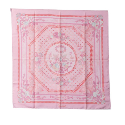 Hermès AB Hermes Pink Silk Fabric Jeux De Paille Scarf France