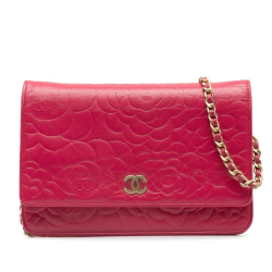 Chanel B Chanel Pink Calf Leather Camellia Wallet On Chain France