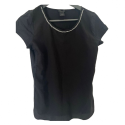 Ann Taylor Top mit Rundhalsausschnitt und Perle
