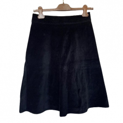 Mads Nørgaard Stelly - black A line corduroy skirt