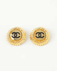 Chanel Earrings Gold Plate Clip On