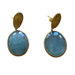 Marco Bicego Lunaria aquamarine and 18K gold drop earrings