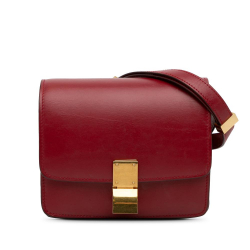 Celine B Celine Red Calf Leather Small Classic Box Italy