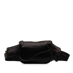 Christian Dior AB Dior Black Nylon Fabric Saddle Universe Belt Bag Italy