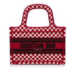 Christian Dior AB Dior Red Canvas Fabric Mini Dioramour Book Tote Italy