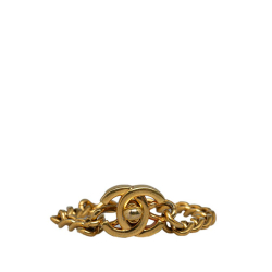 Chanel B Chanel Gold Gold Plated Metal CC Turn Lock Bracelet France