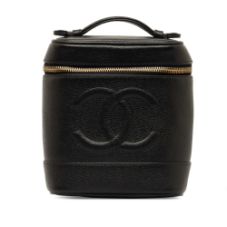 Chanel AB Chanel Black Caviar Leather Leather CC Caviar Vanity Bag France