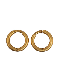 Chanel B Chanel Gold Gold Plated Metal CC Hoop Earrings France