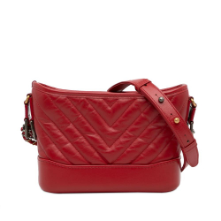 Chanel AB Chanel Red Lambskin Leather Leather Small Lambskin Gabrielle Crossbody Bag Italy