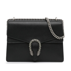 Gucci AB Gucci Black Calf Leather Medium Dionysus Shoulder Bag Italy
