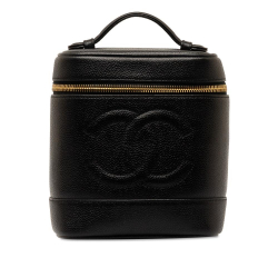 Chanel AB Chanel Black Caviar Leather Leather CC Caviar Vanity Case France