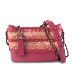 Chanel AB Chanel Pink Calf Leather Small Sequin Gabrielle Crossbody Italy
