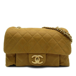 Chanel AB Chanel Brown Light Brown Calf Leather Medium skin Chic Quilt Flap Italy