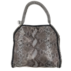 Stella McCartney Falabella Fold-Over Shoulder Recycled Material 2-Ways Tote Bag Eco Python Silver