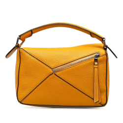 Loewe B LOEWE Yellow Calf Leather Small Puzzle Bag Spain