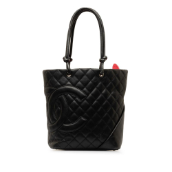 Chanel B Chanel Black Lambskin Leather Leather Medium Cambon Ligne Tote Italy