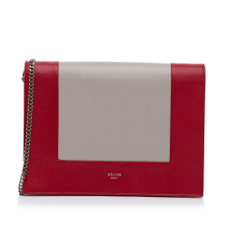 Celine B Celine Red Calf Leather Frame Wallet on Chain Italy