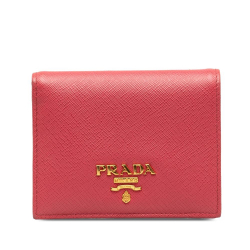 Prada AB Prada Pink Calf Leather Saffiano Bifold Wallet Italy